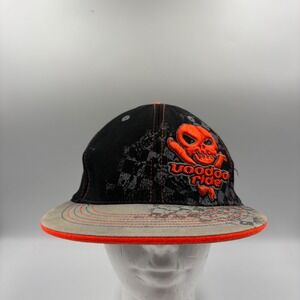 JR Nation Voodoo Ride Hat Kids OSFM Black Orange Good Skull Racing Snapback
